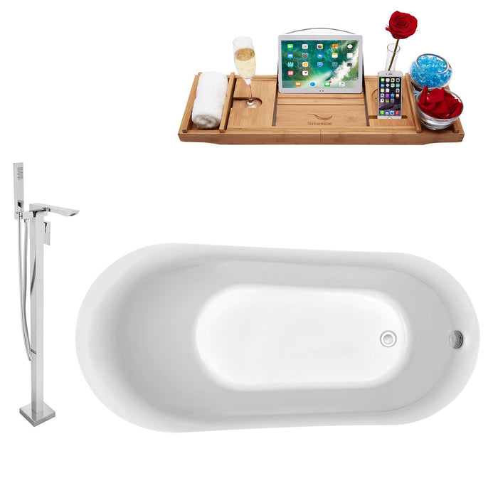 Tub, Faucet and Tray Set Streamline 59" Freestanding NH280-140