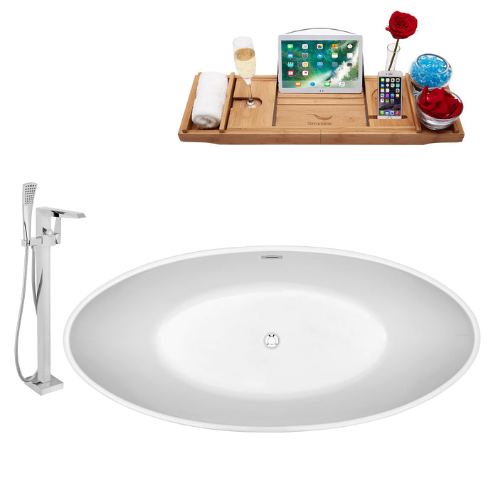 Tub, Faucet and Tray Set Streamline 63" Freestanding NH420-100