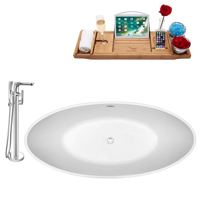 Tub, Faucet and Tray Set Streamline 63" Freestanding NH420-120