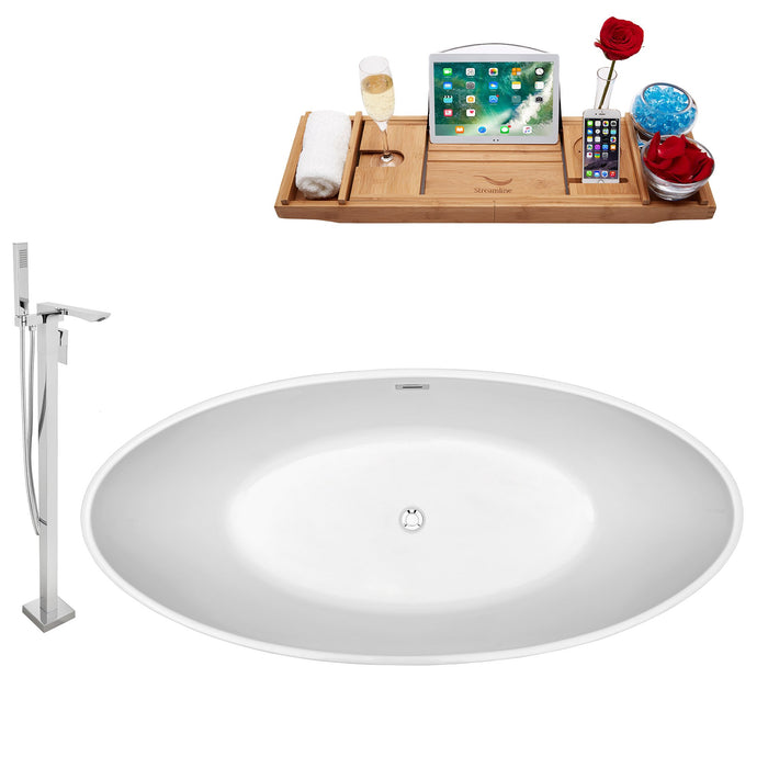 Tub, Faucet and Tray Set Streamline 63" Freestanding NH420-140
