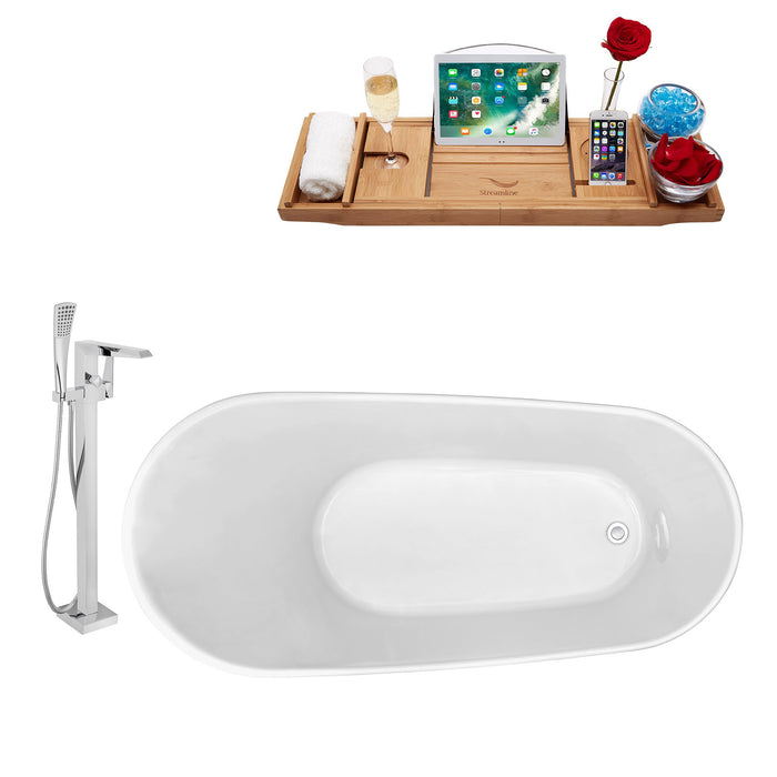 Tub, Faucet and Tray Set Streamline 63" Freestanding NH460-100