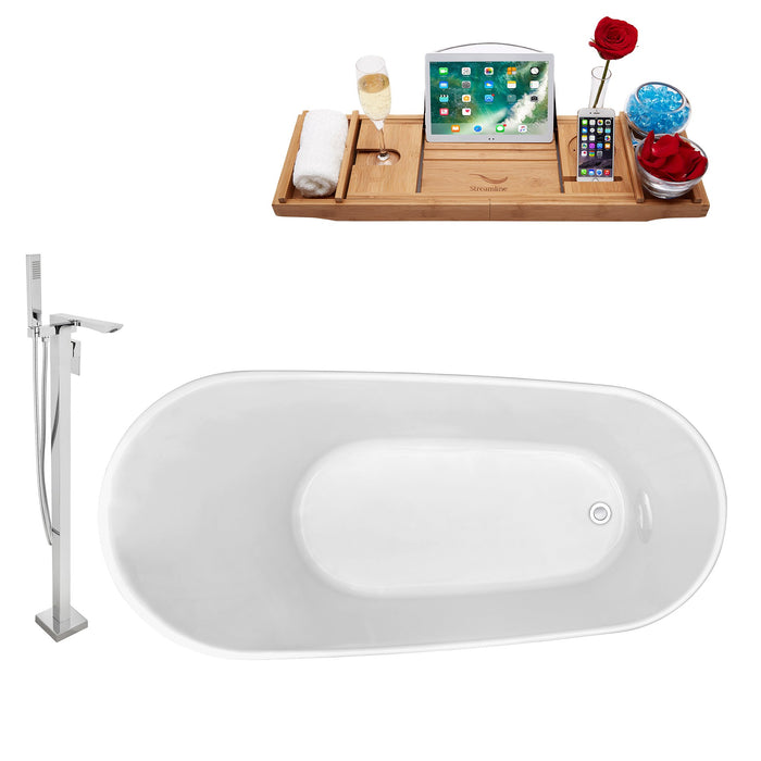 Tub, Faucet and Tray Set Streamline 63" Freestanding NH460-140
