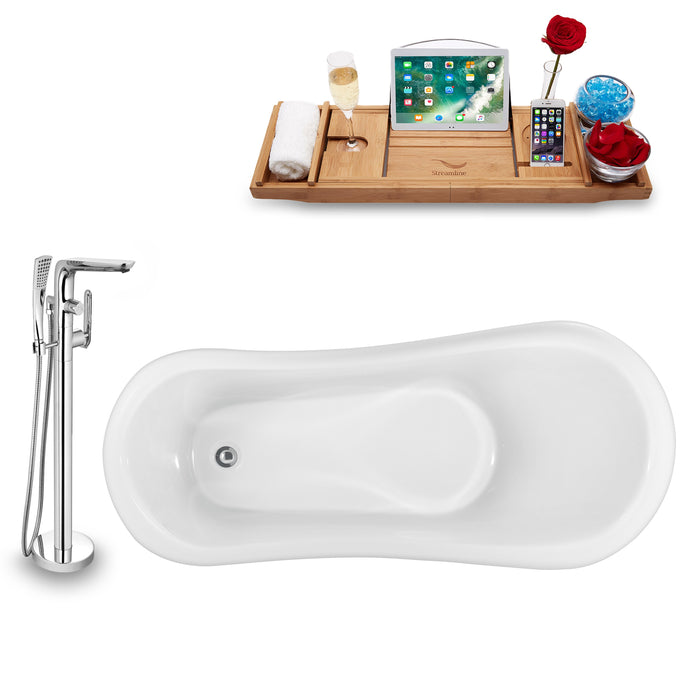 Tub, Faucet and Tray Set Streamline 61" Clawfoot NH481CH-120