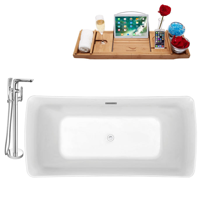 Tub, Faucet and Tray Set Streamline 62" Freestanding NH540-120