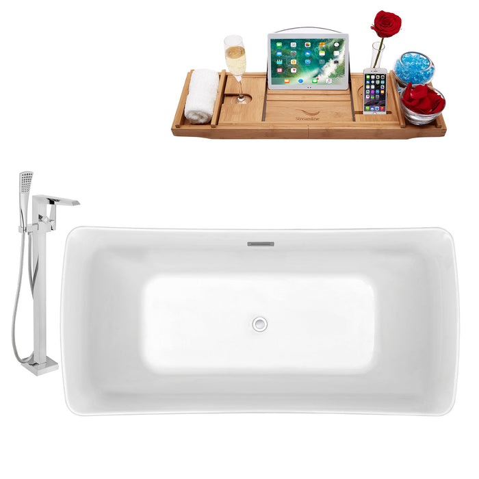 Tub, Faucet and Tray Set Streamline 67" Freestanding NH541-100