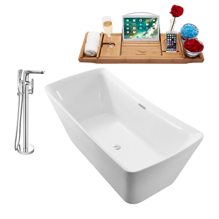 Tub, Faucet and Tray Set Streamline 67" Freestanding NH541-120