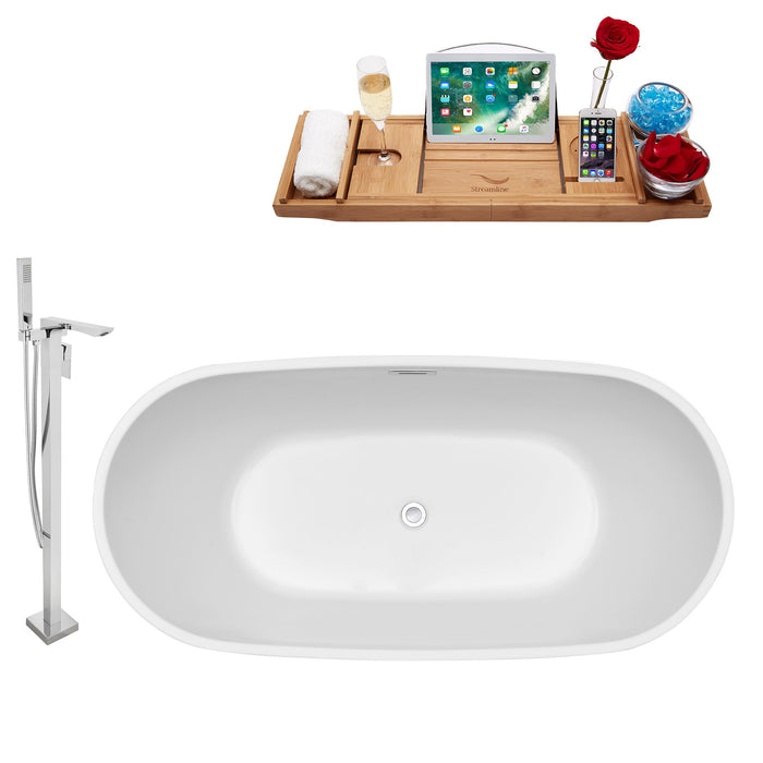 Tub, Faucet and Tray Set Streamline 59" Freestanding NH560-140