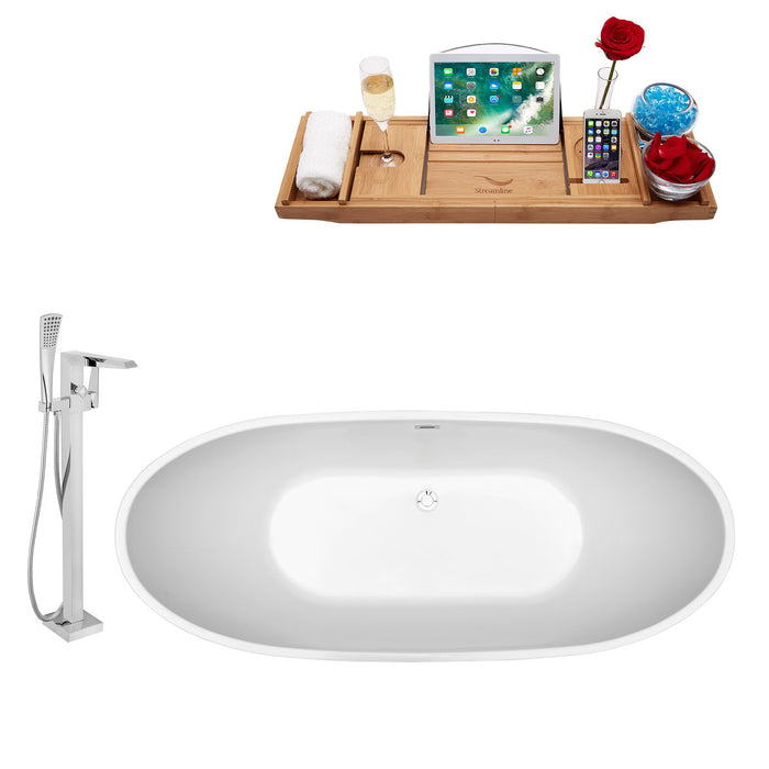 Tub, Faucet and Tray Set Streamline 66" Freestanding NH581-100