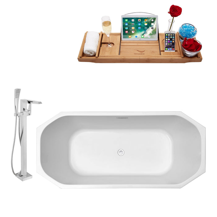 Tub, Faucet and Tray Set Streamline 63" Freestanding NH620-100