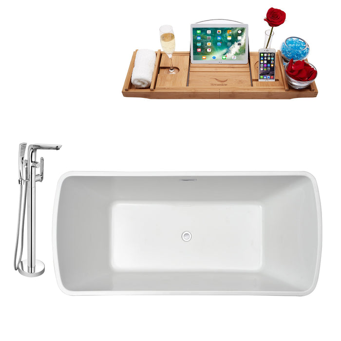 Tub, Faucet and Tray Set Streamline 59" Freestanding NH680-120