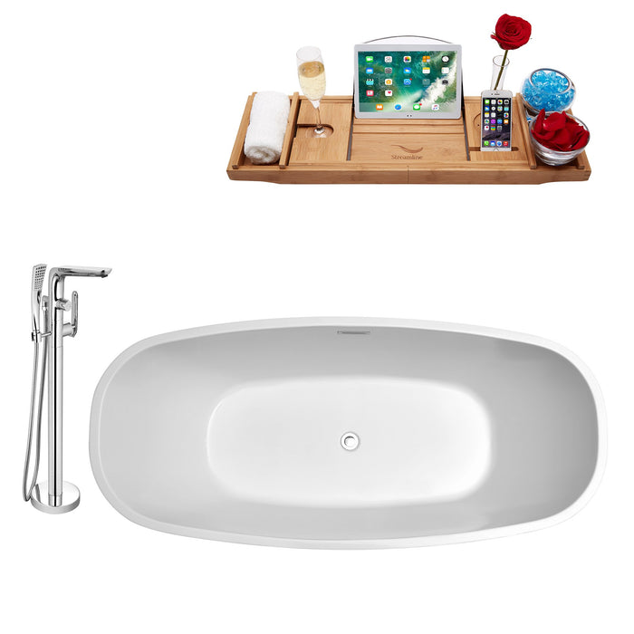 Tub, Faucet and Tray Set Streamline 59" Freestanding NH700-120