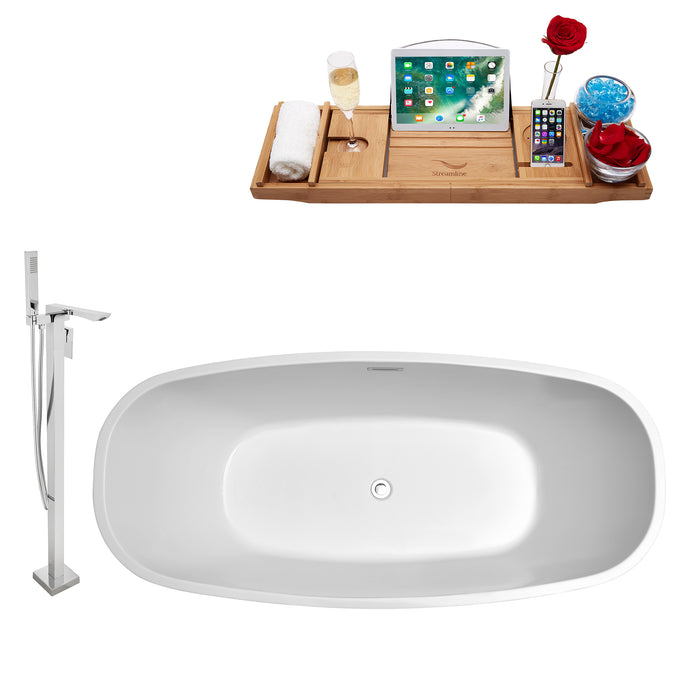 Tub, Faucet and Tray Set Streamline 67" Freestanding NH702-140