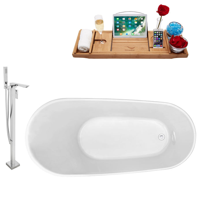 Tub, Faucet and Tray Set Streamline 63" Freestanding NH821-140
