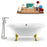 Tub, Faucet and Tray Set Streamline 68" Clawfoot NH861GLD-CH-120
