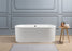 67" Cast Iron R-5400-67CIFSWH-FM Soaking Freestanding Tub and Tray with Internal Drain