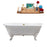 69" Cast Iron R5001WH-GLD Soaking Clawfoot Tub and Tray with External Drain