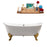 72" Cast Iron R5020GLD-CH Soaking Clawfoot Tub and Tray with External Drain