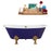 67" Cast Iron R5060GLD-GLD Soaking Clawfoot Tub and Tray with External Drain