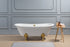 67" Cast Iron R5061GLD-GLD Soaking Clawfoot Tub and Tray with External Drain