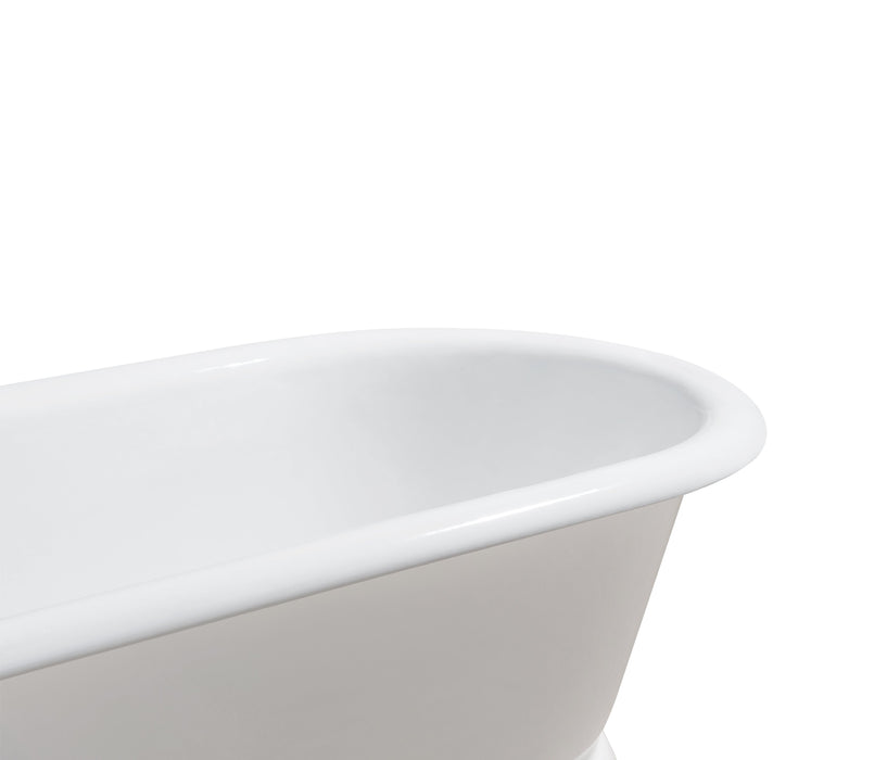 66" Cast Iron R5080GLD Soaking freestanding Tub and Tray with External Drain