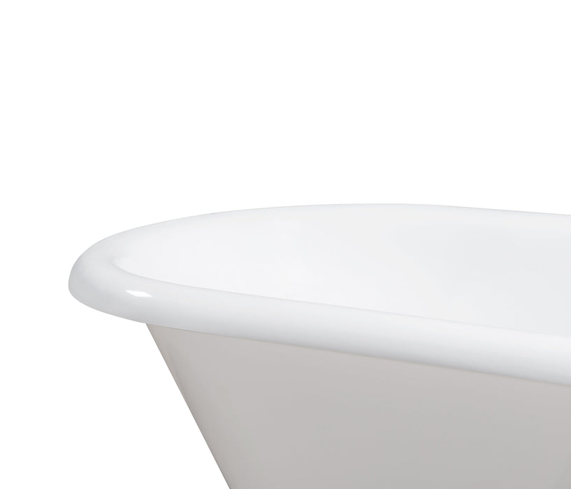66" Cast Iron R5100GLD-GLD Soaking Clawfoot Tub and Tray with External Drain