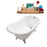 60" Cast Iron R5120CH-CH Soaking Clawfoot Tub and Tray with External Drain