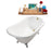 60" Cast Iron R5120CH-GLD Soaking Clawfoot Tub and Tray with External Drain