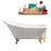 60" Cast Iron R5120GLD-GLD Soaking Clawfoot Tub and Tray with External Drain
