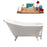 60" Cast Iron R5120WH-CH Soaking Clawfoot Tub and Tray with External Drain