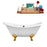 72" Cast Iron R5162GLD-BL Soaking Clawfoot Tub and Tray with External Drain