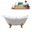 72" Cast Iron R5162GLD-GLD Soaking Clawfoot Tub and Tray with External Drain