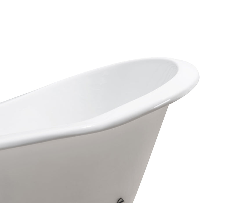 61" Cast Iron R5163CH-CH Soaking Clawfoot Tub and Tray with External Drain