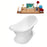 61" Cast Iron R5201WH Soaking freestanding Tub and Tray with External Drain