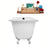 67" Cast Iron R5220CH-BL Soaking Clawfoot Tub and Tray with External Drain