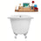 67" Cast Iron R5220CH-WH Soaking Clawfoot Tub and Tray with External Drain