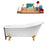 67" Cast Iron R5220GLD-BL Soaking Clawfoot Tub and Tray with External Drain