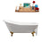 67" Cast Iron R5220GLD-CH Soaking Clawfoot Tub and Tray with External Drain