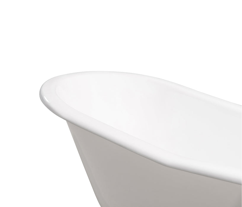 67" Cast Iron R5220GLD-CH Soaking Clawfoot Tub and Tray with External Drain