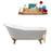 67" Cast Iron R5220GLD-GLD Soaking Clawfoot Tub and Tray with External Drain