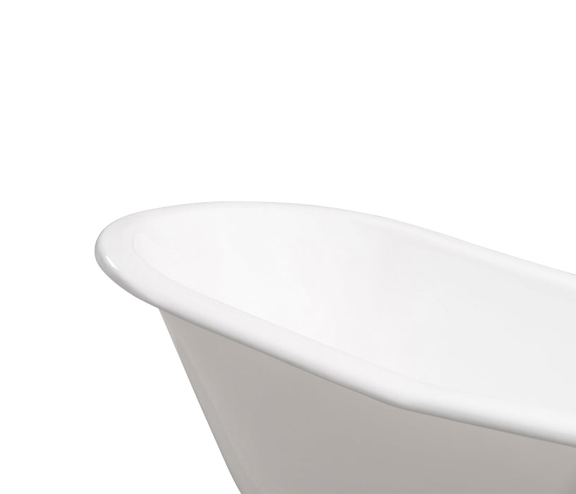 61" Cast Iron R5221GLD-GLD Soaking Clawfoot Tub and Tray with External Drain