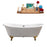 71" Cast Iron R5240GLD-CH Soaking Clawfoot Tub and Tray with External Drain