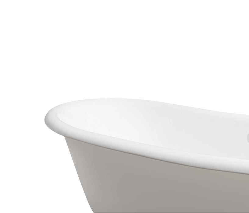 71" Cast Iron R5240GLD-CH Soaking Clawfoot Tub and Tray with External Drain