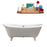 71" Cast Iron R5240WH-GLD Soaking Clawfoot Tub and Tray with External Drain