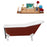 66" Cast Iron R5280WH-BL Soaking Clawfoot Tub and Tray with External Drain