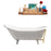 67" Cast Iron R5420WH-GLD Soaking Clawfoot Tub and Tray with External Drain