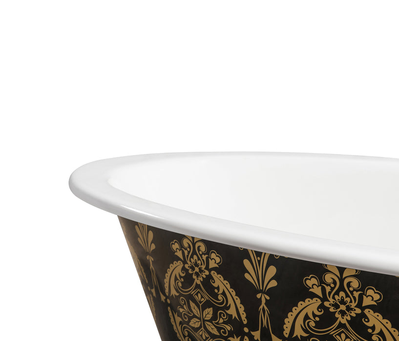 65" Cast Iron R5440CH-CH Soaking Clawfoot Tub and Tray with External Drain