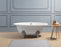 65" Cast Iron R5442CH-GLD Soaking Clawfoot Tub and Tray with External Drain