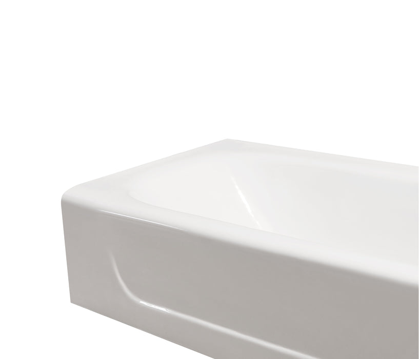 60" Cast Iron R5480GLD Soaking Alcove Tub and Tray with Drain