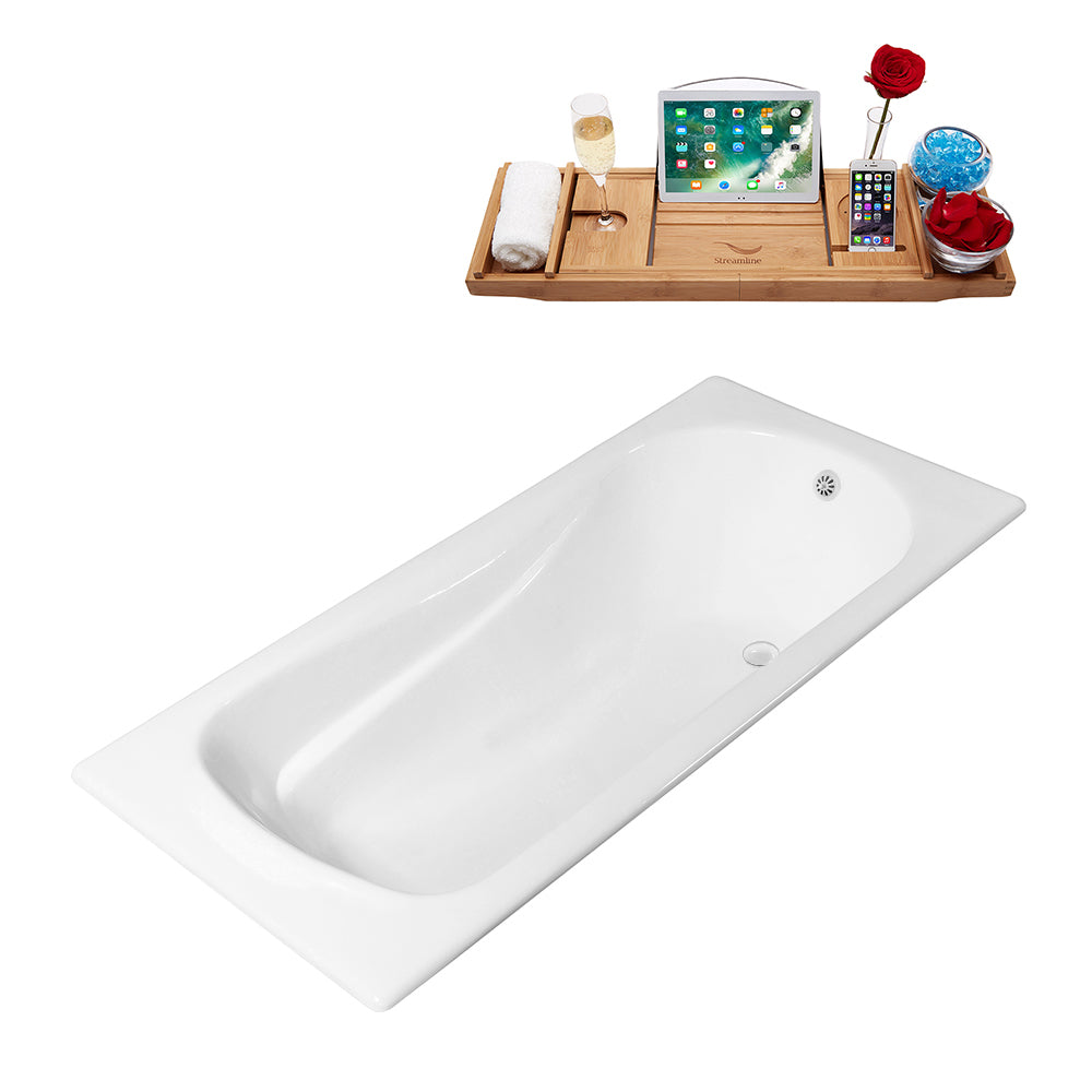 71'' Streamline Cast Iron R5622WH Drop In Bathtub With External Drain Image