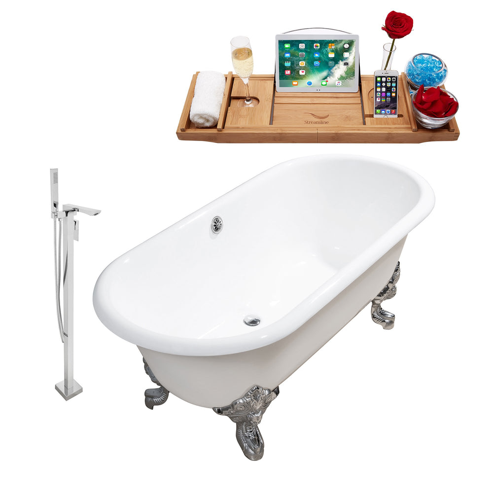 Cast Iron Tub, Faucet and Tray Set 69